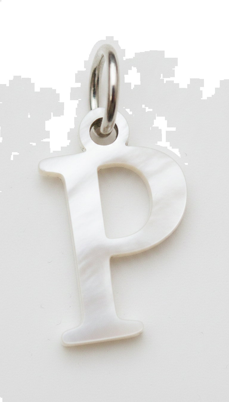 Elegant Initial Charm Silver P