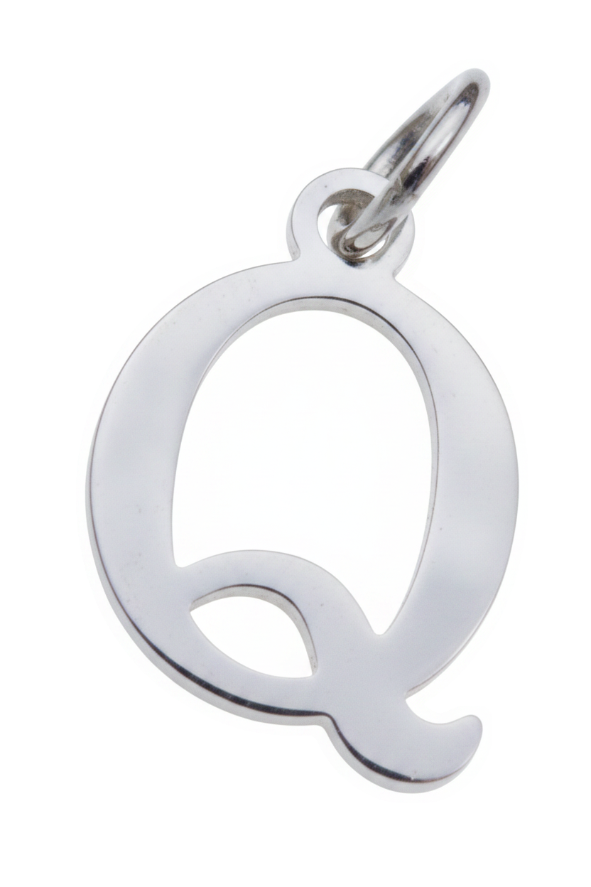Elegant Initial Charm Silver Q