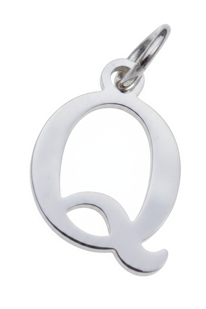 Elegant Initial Charm Silver Q