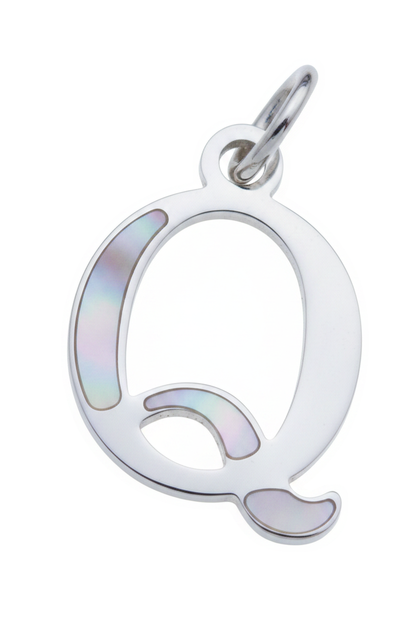 Elegant Initial Charm Silver Q