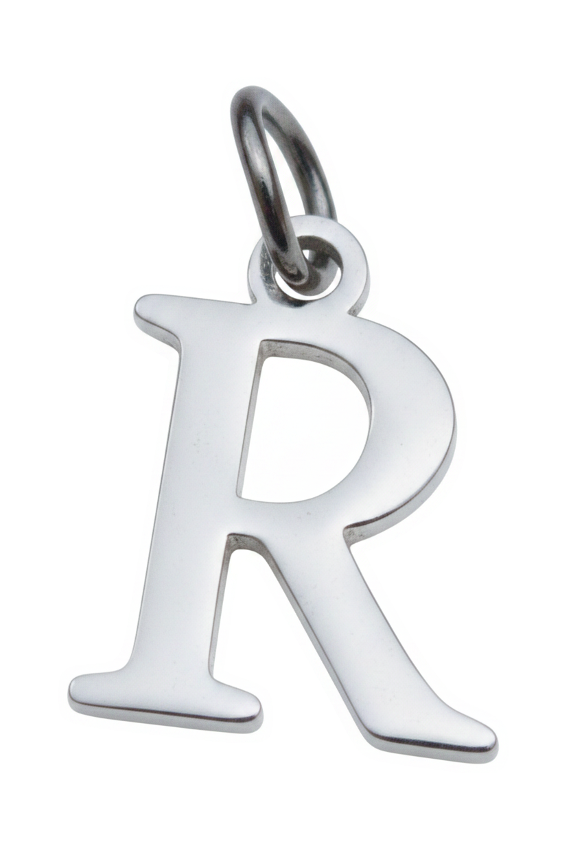 Elegant Initial Charm Silver R