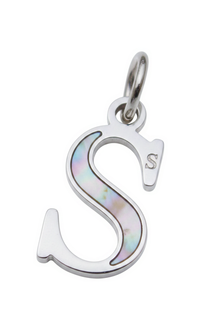 Elegant Initial Charm Silver S