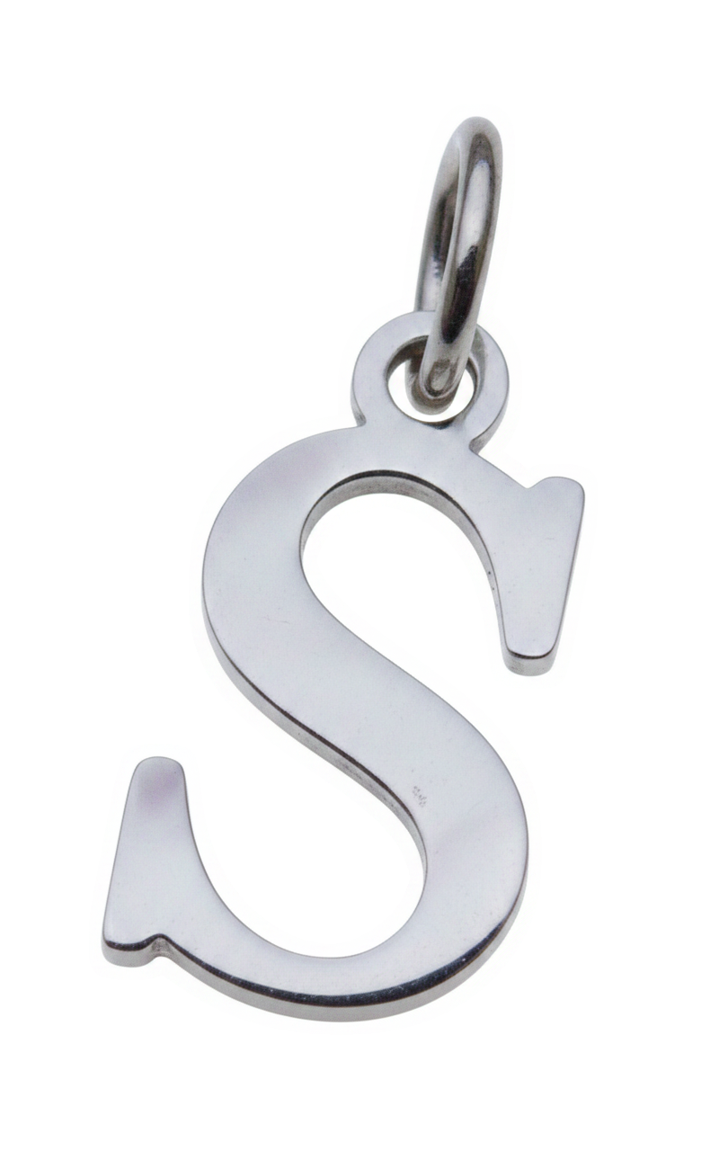 Elegant Initial Charm Silver S