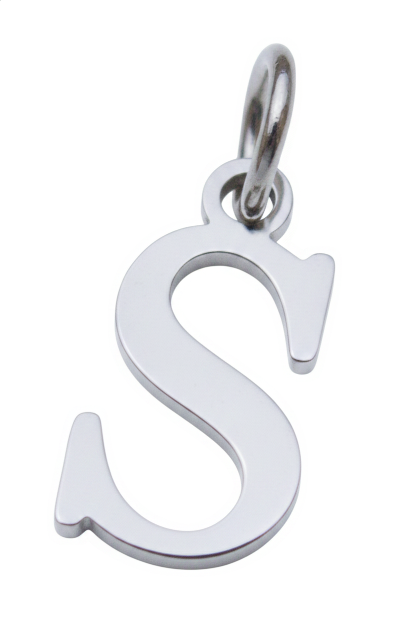 Elegant Initial Charm Silver S