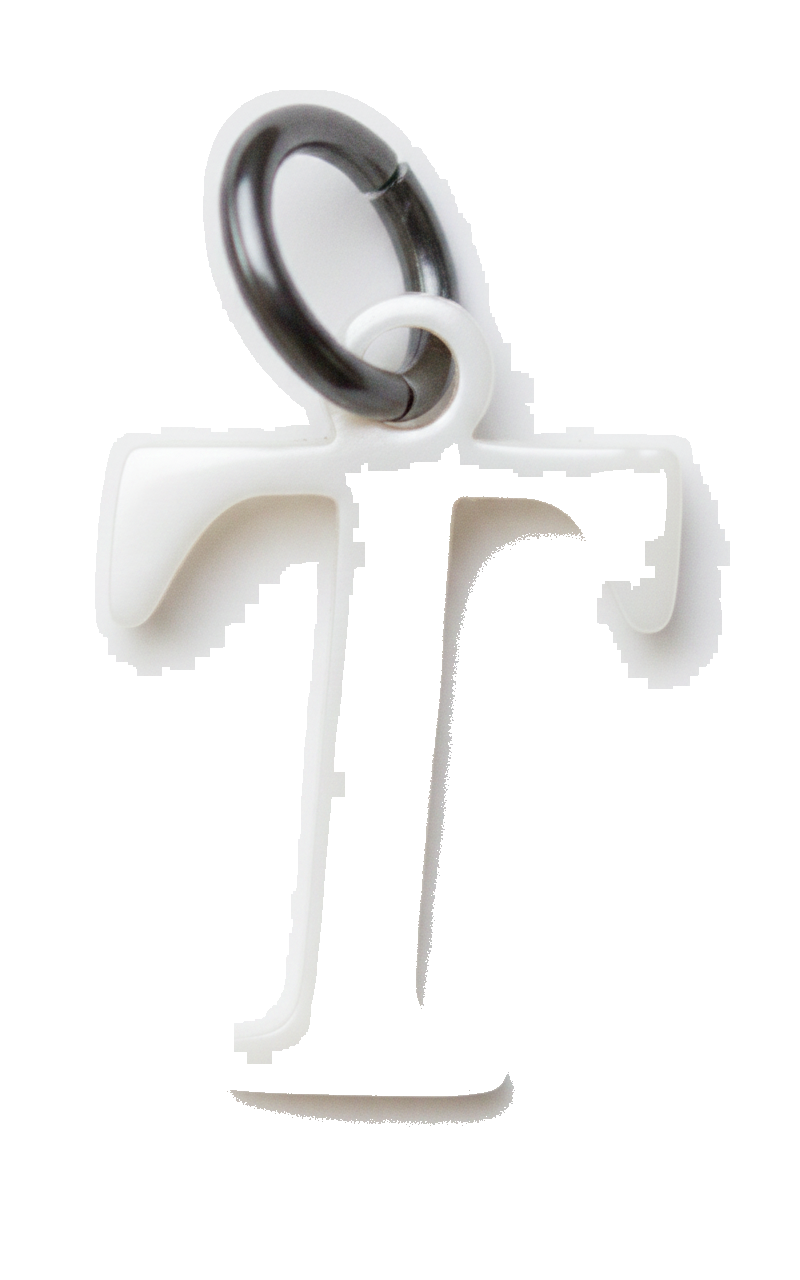 Elegant Initial Charm Silver T
