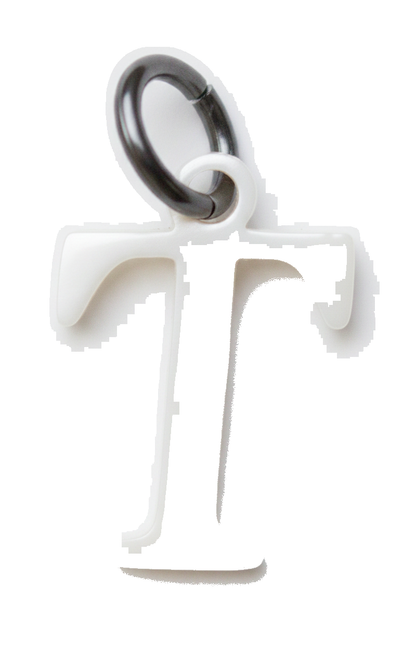Elegant Initial Charm Silver T