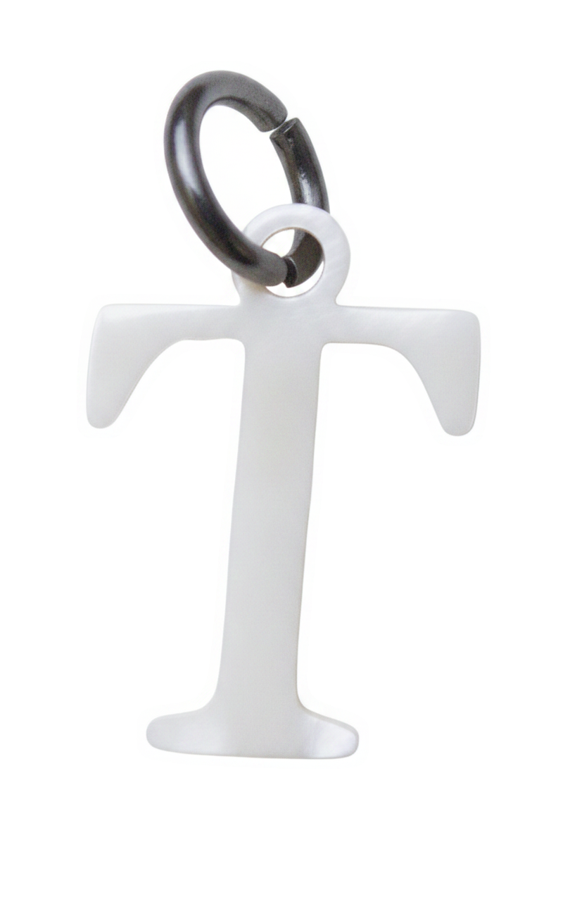 Elegant Initial Charm Silver T