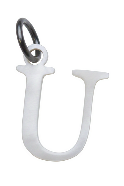 Elegant Initial Charm Silver U