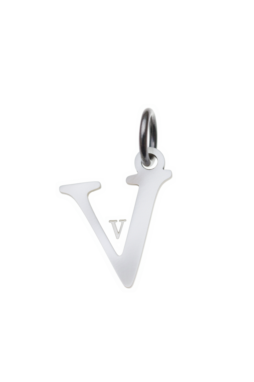 Elegant Initial Charm Silver V