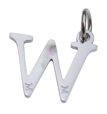 Elegant Initial Charm Silver W