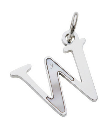 Elegant Initial Charm Silver W