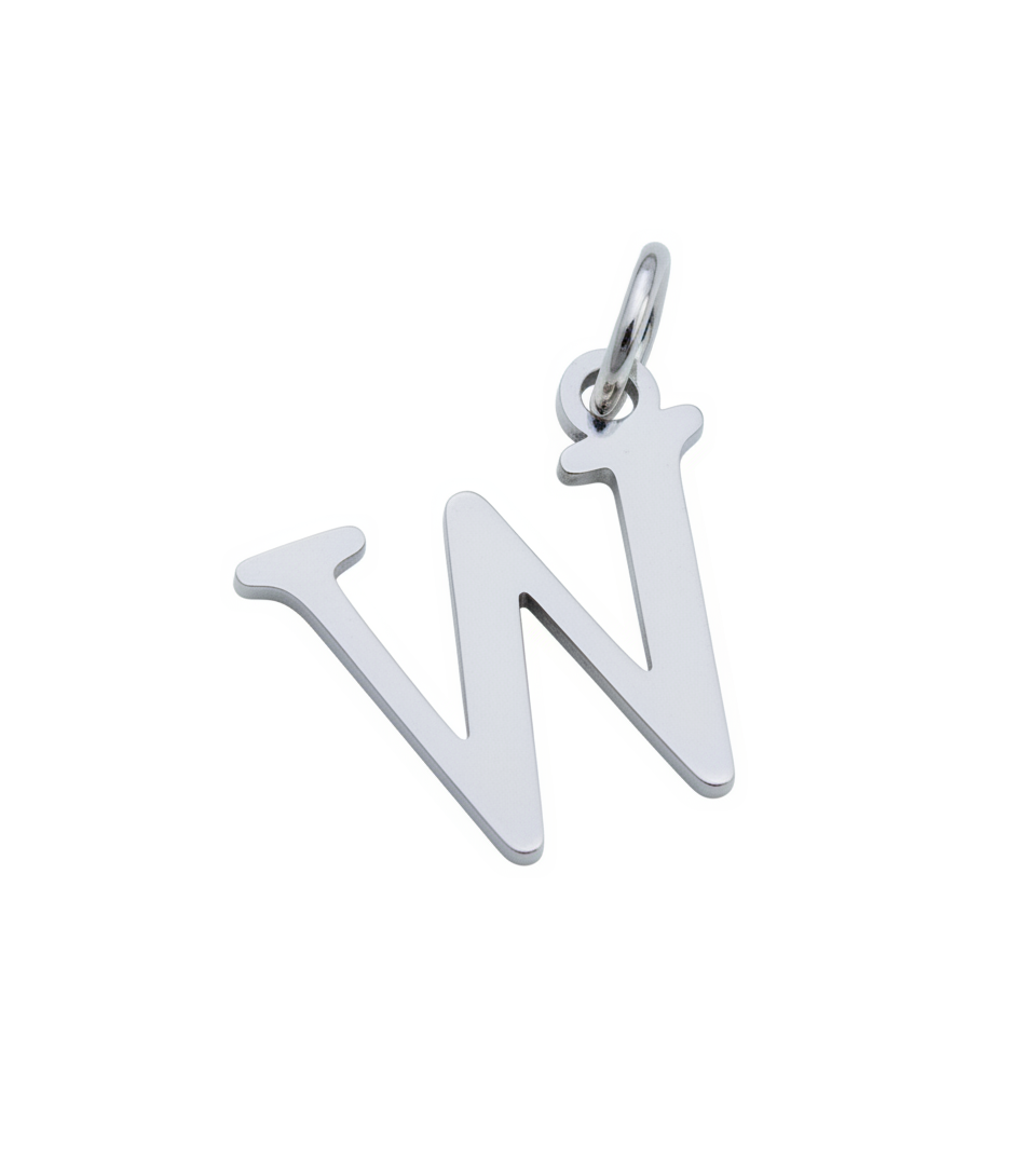 Elegant Initial Charm Silver W