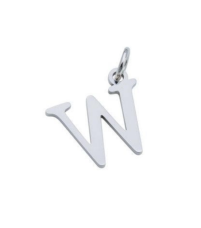 Elegant Initial Charm Silver W