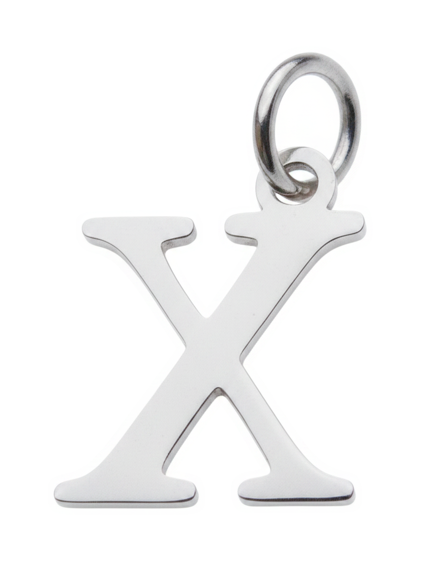 Elegant Initial Charm Silver X