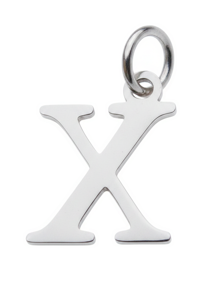 Elegant Initial Charm Silver X