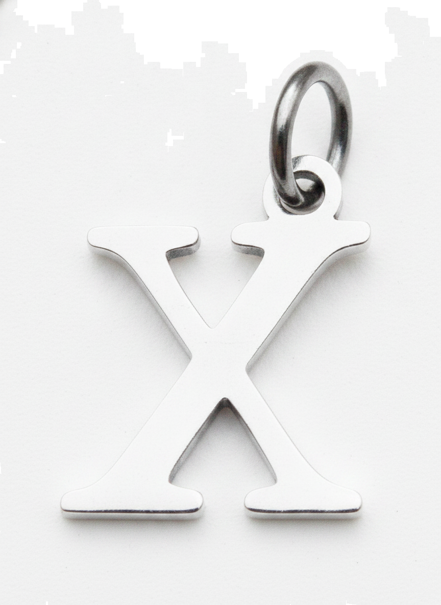 Elegant Initial Charm Silver X