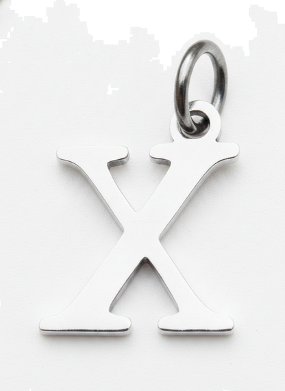 Elegant Initial Charm Silver X