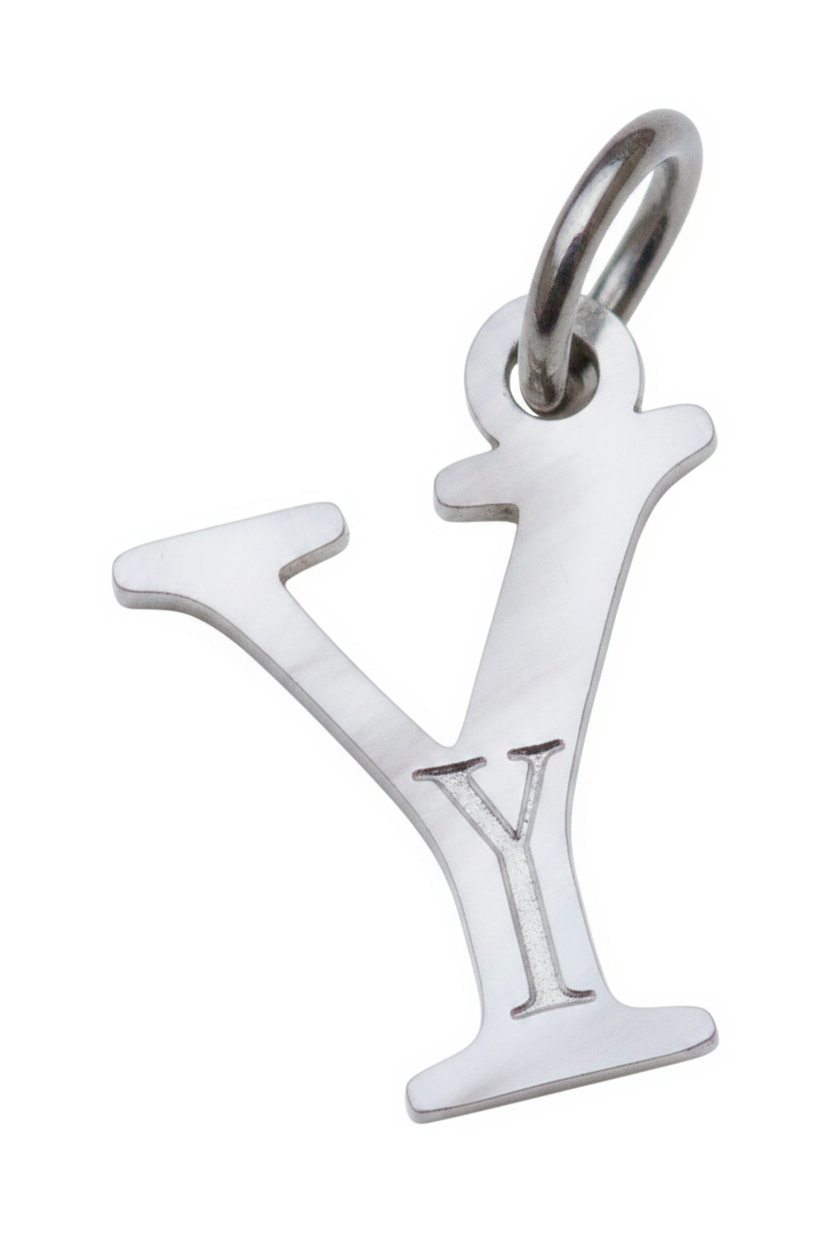 Elegant Initial Charm Silver Y