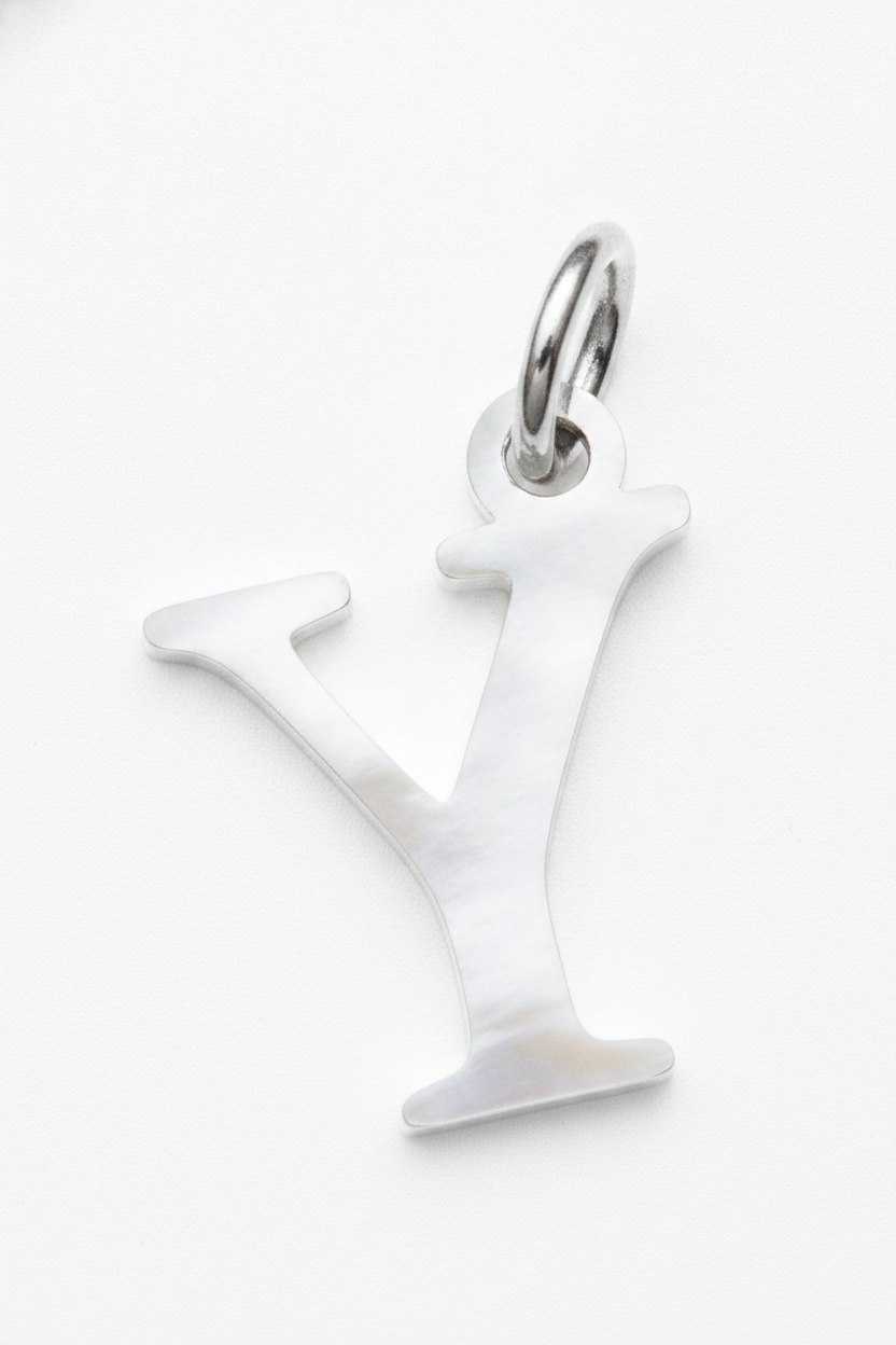 Elegant Initial Charm Silver Y