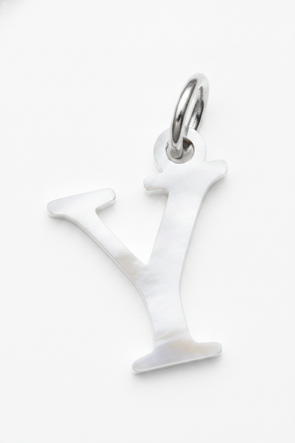 Elegant Initial Charm Silver Y