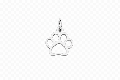 Classic Silver Paw Print Outline Charm