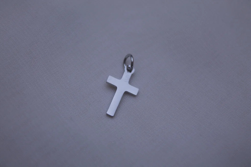 Classic Simple Cross Silver Charm