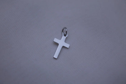 Classic Simple Cross Silver Charm