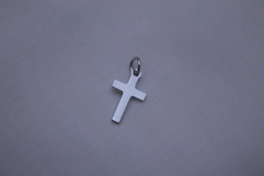 Classic Simple Cross Silver Charm