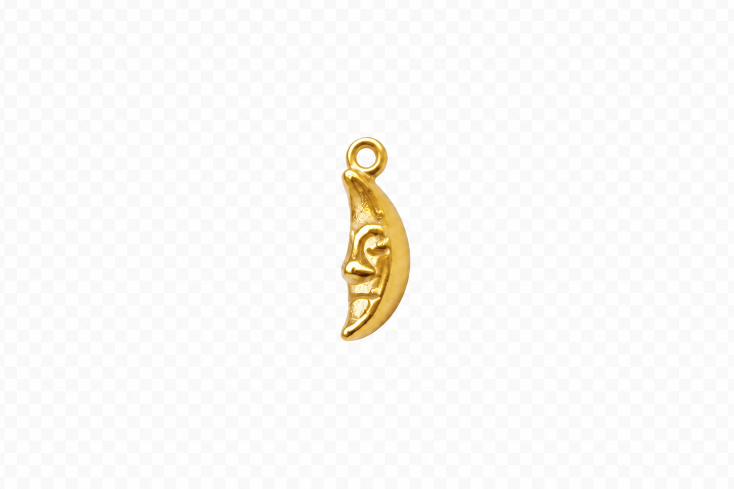 Classic Gold Sleeping Moon Charm