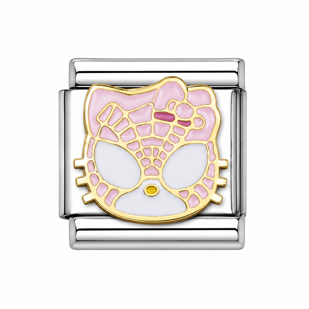 Spider Kitty Italian Charm — Silver