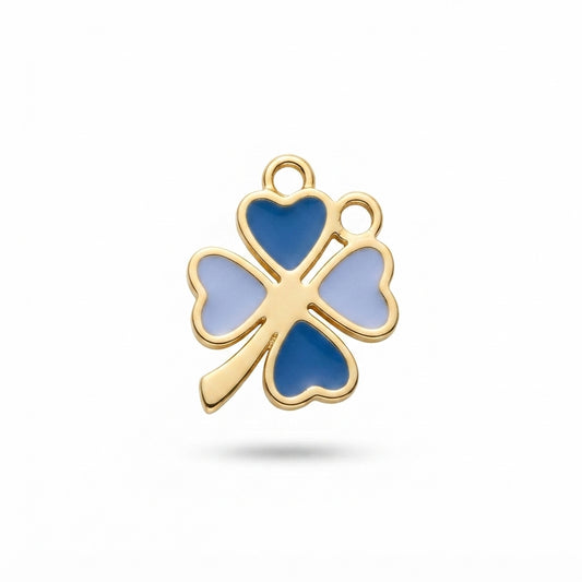 Blue Enamel Clover Charm