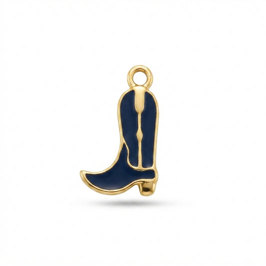 Blue Enamel Cowboy Boot Charm