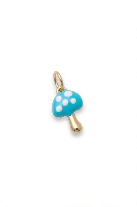 Blue Enamel Mushroom Charm