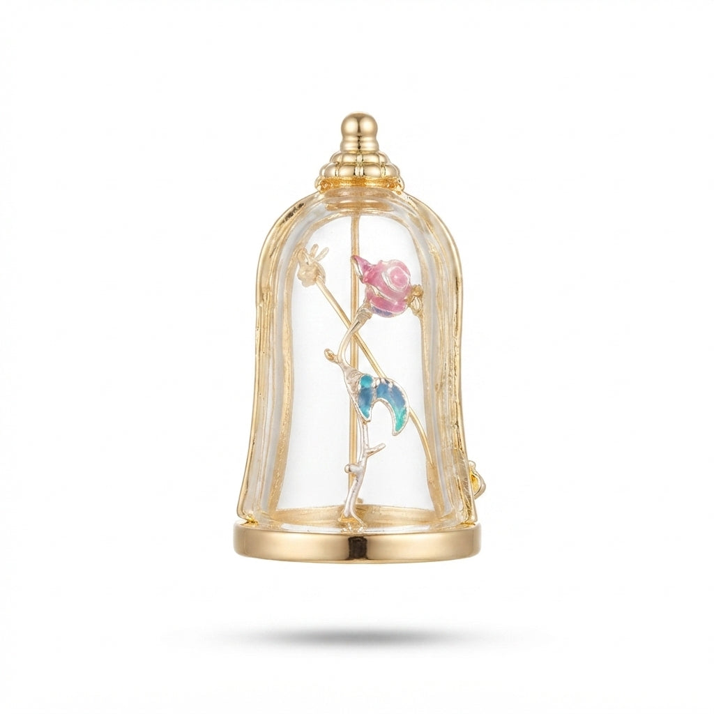 Rose in Bell Jar Brooch