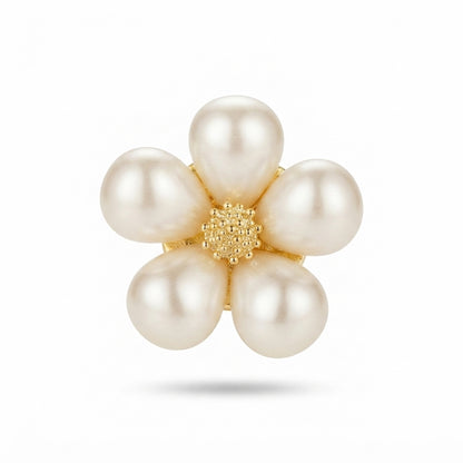 Pearl Petal Flower Brooch