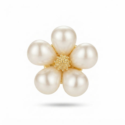 Pearl Petal Flower Brooch