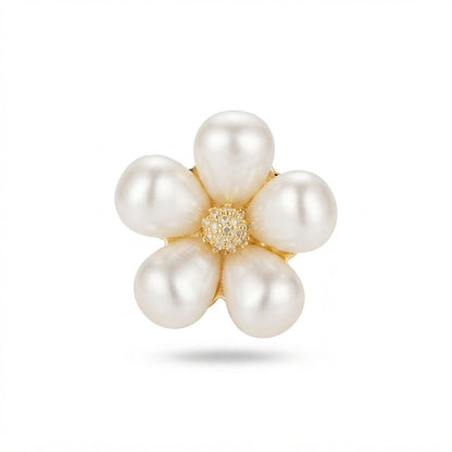 Pearl Petal Flower Brooch