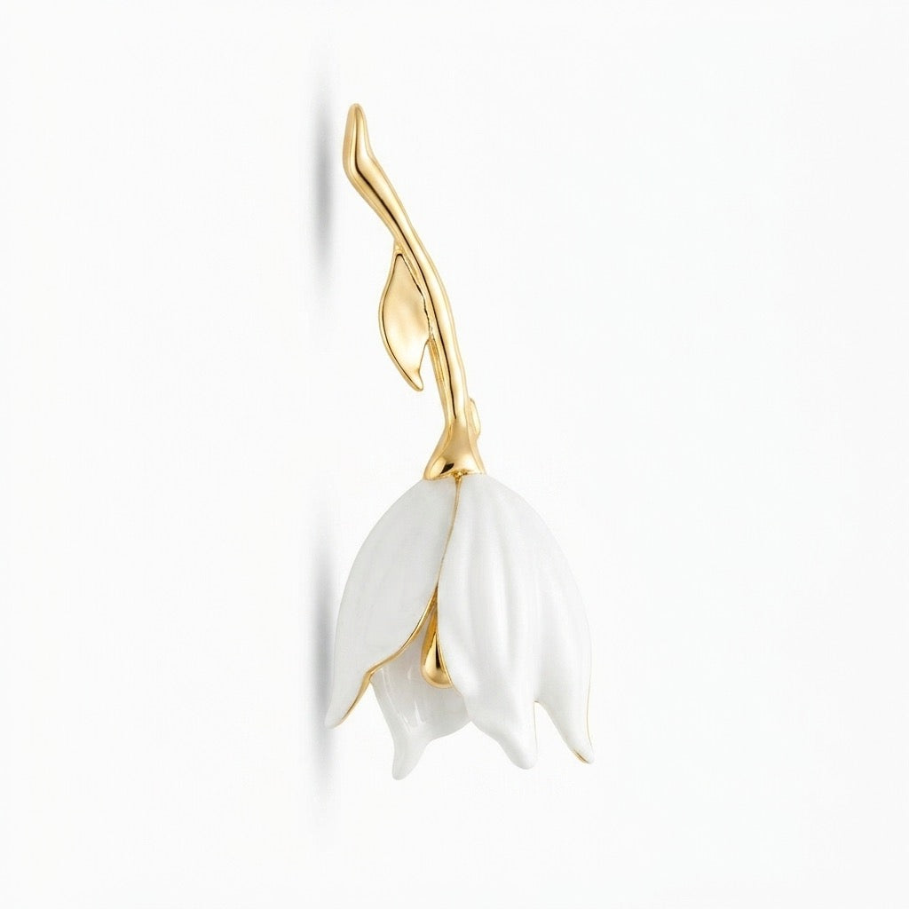 White Tulip Brooch