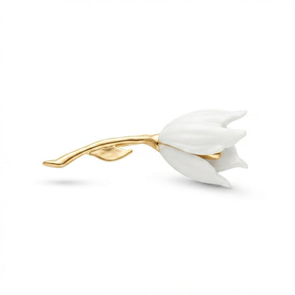 White Tulip Brooch