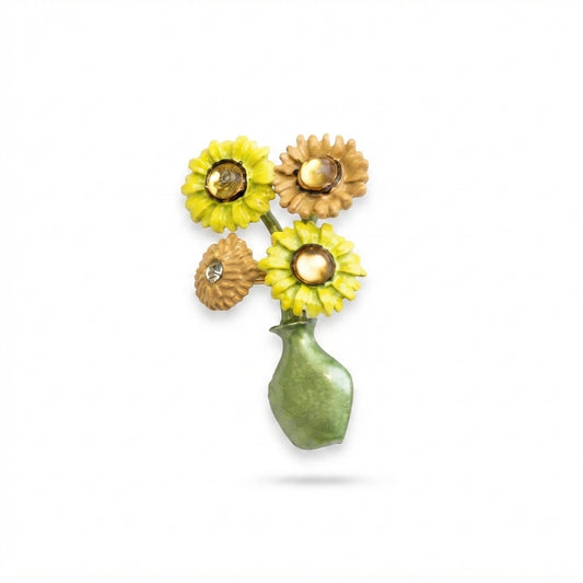 Yellow Daisy Bouquet Brooch