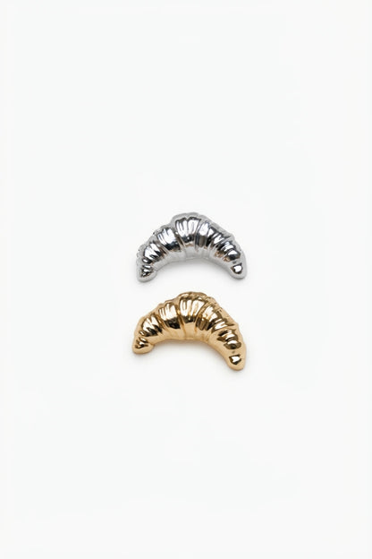 Silver and Gold Croissant Pair Brooch