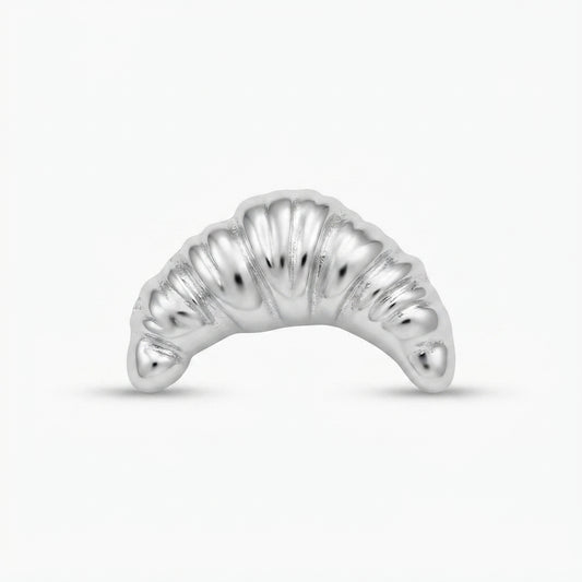 Silver Croissant Brooch
