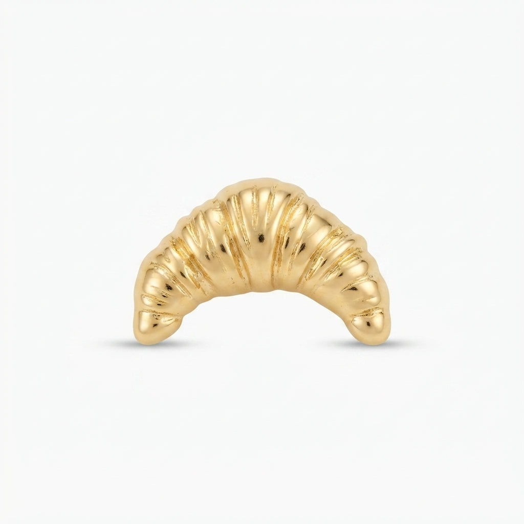 Gold Croissant Brooch