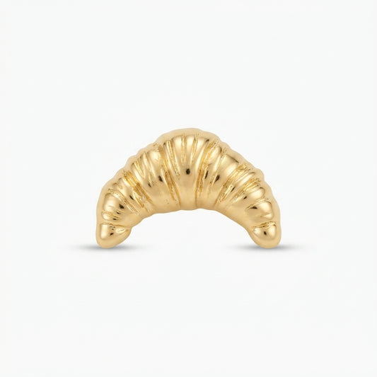 Gold Croissant Brooch