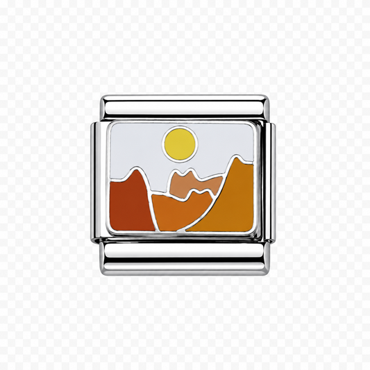 Canyon with sun Italian Charm — Silver