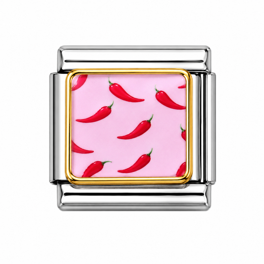 Chilli pepper group Italian Charm — Silver