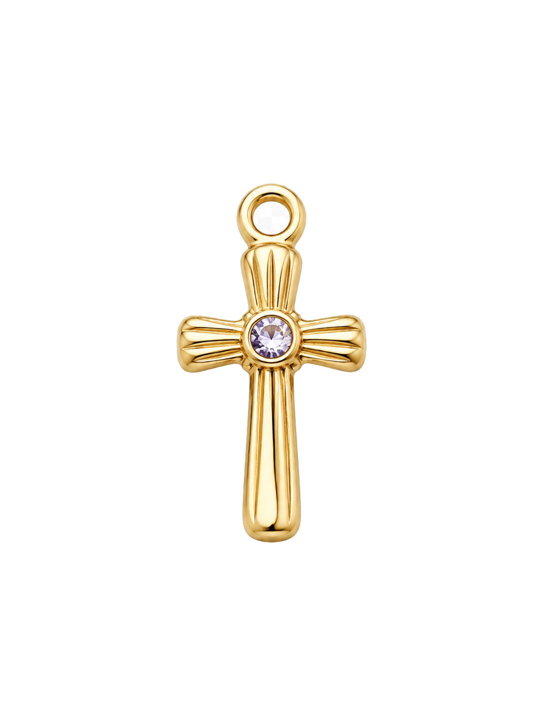 Classic Cross with Centre Gemstone Charm