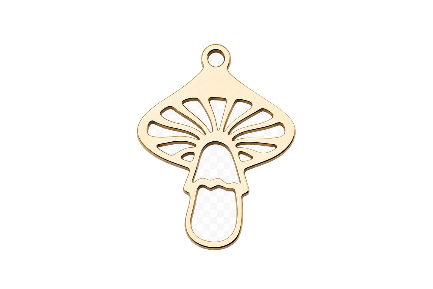 Classic Funky Mushroom Gold Charm
