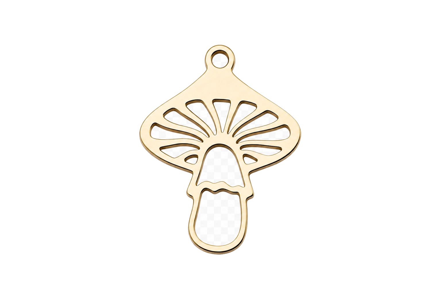 Classic Funky Mushroom Gold Charm