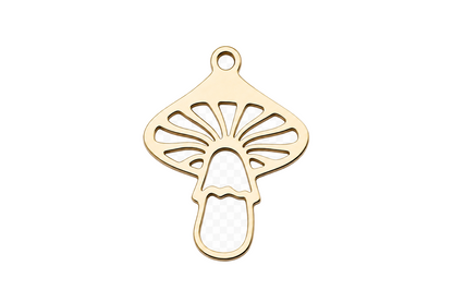 Classic Funky Mushroom Gold Charm